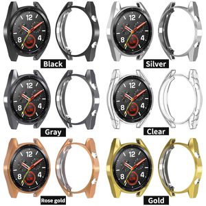 Zachte ultra-slanke tpu bescherming siliconen volledige case cover voor huawei horloge GT protector vervanging case riem smart horloge accessoires