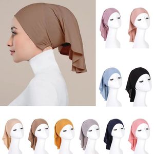 Zacht onder cap binnenste hijab rekbare moslimvrouwen onderstreping bonnet islam turbs buis bon bonnet ninja hoofdomslag hoofddoek hoed