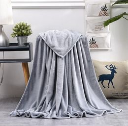 Manta de franela suave y cálida de lana de Coral para camas, manta de visón de piel sintética, funda de sofá de color sólido, colcha, mantas a cuadros de invierno WLL-WQ135