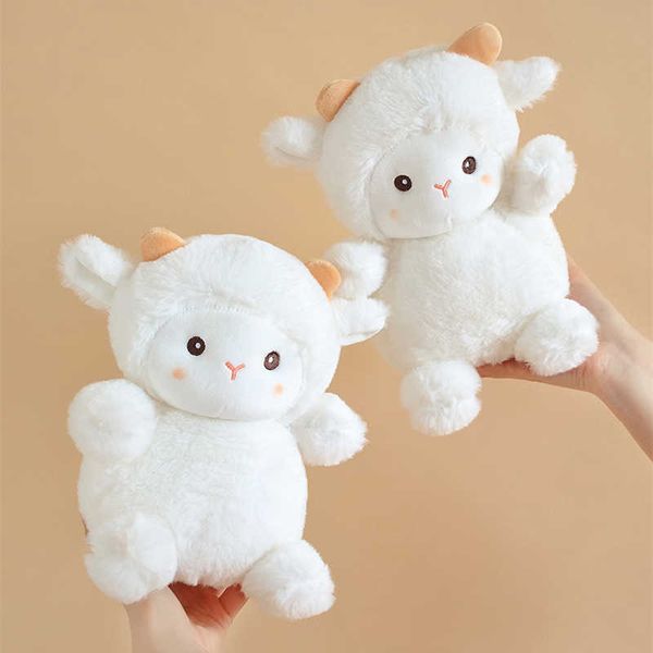 Juguetes de peluche de oveja blanca suave para bebé, muñeco tranquilizador de Animal de dibujos animados, almohada para dormir, regalo de decoración para cama y habitación Kawaii