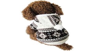 Zachte winter warme huisdier dondenkleding kerst winter gezellige sneeuwvlok stip kostuum kleding jas teddy hoodie jas voor kleine dog6219082