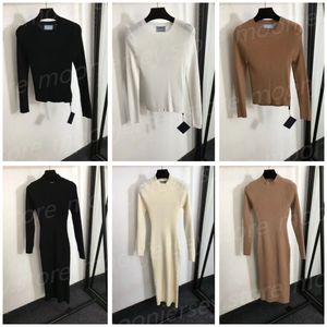 Zachte damesoverhemden met lange mouwen Modeontwerper Tops Herfst Outdoorkleding Gebreide jurk Warme trui Kerstcadeaus 25464 25212