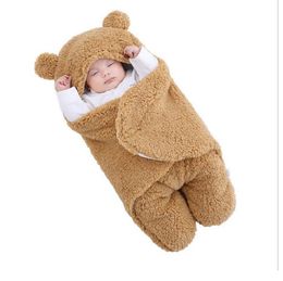 Zachte wrap dekens baby slaapzak envelop voor pasgeboren Sleepsack 100% katoen dikker Cocoon gedurende 0-9 maanden