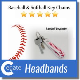 Porte-clés en cuir cousu de baseball softball