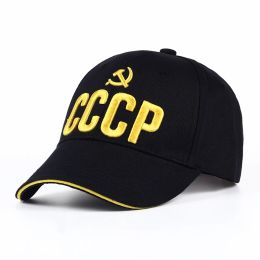 Softbal CCCP USSR Russian Hot Sale Style Baseball Cap Unisex Black Red Cotton Snapback Cap met 3D -borduurwerk beste kwaliteit Garros