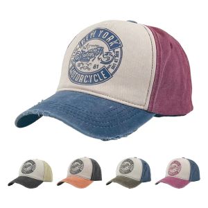 Softbal kleur splitsen honkbal cap newyork motorcycle printen heren cap mode trend zon hoed vrouwen