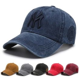 Softball Hat Women's Korean Version Cap Soft Top Washed Distressed Baseball Cap Fashion Casual Men's Embroidery Sunshade Sunscreen Hat
