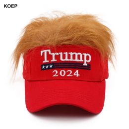 Softball New Donald Trump 2024 Cap USA Baseball Caps Top of Wig Snapback Président Hat 3D broderie en gros chapeaux d'expédition en gros