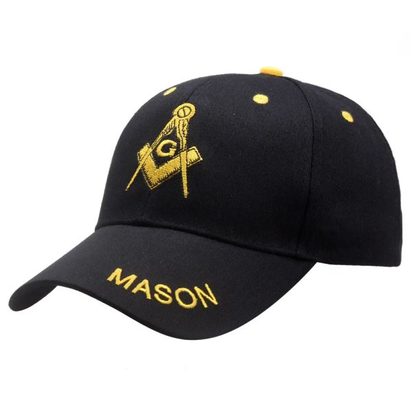 Softball Nouvelle broderie Masonic Baseball Cap Men Freemason Symbole G Templier Freemasonry Men Femmes Femmes Snapbacktrucker Dad Hat Caps