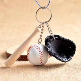 SOLTBALL SPORTS KEYCHAIN Table Tennis Pendants Pingpong Ball Ball Baseball Gants Bat Gants Racket Chain de chaîne Key Chaincor Decor Fans Keyring