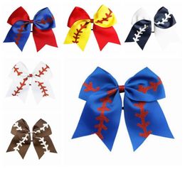 Équipe de softball Baseball Cheer Bows Girls Fashion Rugby Swallowtail Ponytail Hermers Bow Girls Hair Band Accessoires Hair ACCESSOIRES 8 INC6733395