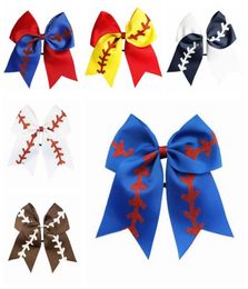 Équipe de softball Baseball Cheer Bows Girls Fashion Rugby Swallowtail Ponytail Hermers Bow Girls Hair Band Accessoires Hair 8 Inc8879889