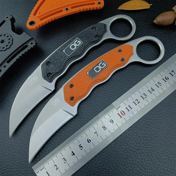 S0 g Garra Karambit Cuchillo Gambito hoja 8Cr13mov Hoja plana Al aire libre Camping Caza Autodefensa EDC Cuchillos tácticos