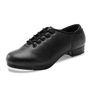 Sogebo Chaussures de claquettes de jazz en cuir pour hommes Danse adulte