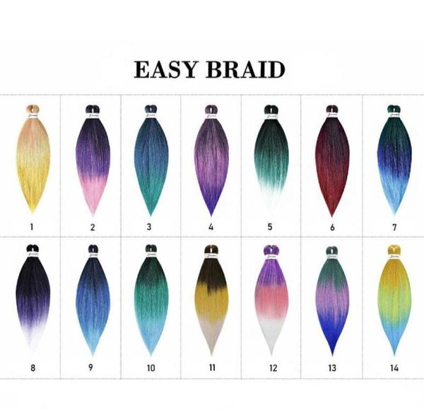 Soild Ombre dos colores trenzados de cabello trenzas Jumbo de 20 pulgadas 5 paquetes que venden cabello trenzado sintético 6001275