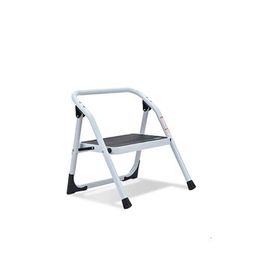 SOLADDER 1 ladder opvouwbare kruk, antislip duurzame brede opstapladder, multifunctioneel huis en keuken ruimtebesparend (wit)