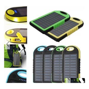 Accessoires solaires Haoxin Led Panel Portable Banque de puissance étanche 12000Mah Dual Usb Batterie Chargeur de téléphone portable Drop Delivery Lights Dhoz5