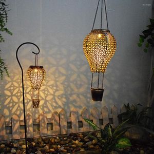 Solar Air Balloon Garden Landschap Lichtverlichting Lawn Lantern Outdoor Ground Plug ornamenten Iron Openwork Patio