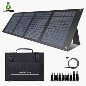 Mochila solar Cargador de panel solar plegable de 100 W con salida de 18 V CC para generador solar portátil con USB-A USB-C QC 3.0 para acampar al aire libre Van RV Trip