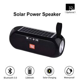 Solar Bluetooth Speaker Draagbare Kolom Draadloze Stereo Muziekdoos Power Bank Boombox TWS 50 Outdoor Ondersteuning TFUSBAUX2273514