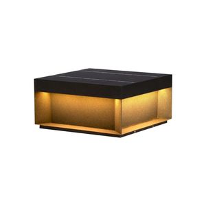 Luz Solar de bolardo de 40cm, luz de Pilar de acero inoxidable, lámpara de poste de puerta, lámpara de jardín para césped impermeable para exteriores, iluminación de paisaje