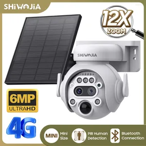 Caméra solaire 4G/WIFI Mini sécurité extérieure 12X double objectif CCTV 7800mA batterie Surveillance vidéo