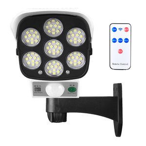 Zonnewandverlichting Camera Licht 77 LED met PIR Motion Sensor Dummy Lamp voor tuinbeveiliging buitenshuis
