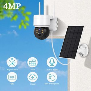 Zonnecamera WIFI Buiten 4MP HD Draadloze beveiliging CCTV Waterdicht Nachtzicht PIR Menselijke detectie PTZ met paneel