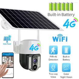 Caméra Solaire Wifi extérieure détection de mouvement PIR Vision nocturne panneau Solaire sans fil Camara V380 Pro Protection de sécurité CCTV