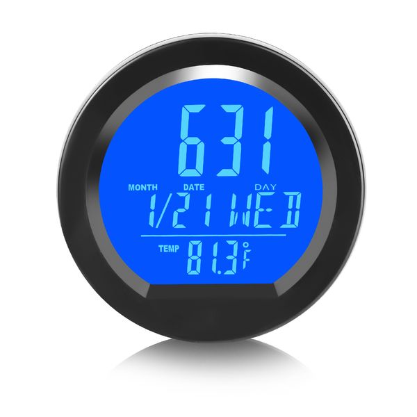Thermomètre de tableau de bord solaire Thermomètre Automotive Corloges électroniques Temps de surveillance Affichage numérique LED avec arrière