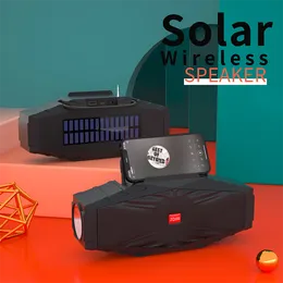 Altavoz Bluetooth con carga solar Parlantes portátiles con linterna Radio FM Estéreo Altavoces inalámbricos Compatible con TF Reproductor de música USB Caja de sonido para exteriores