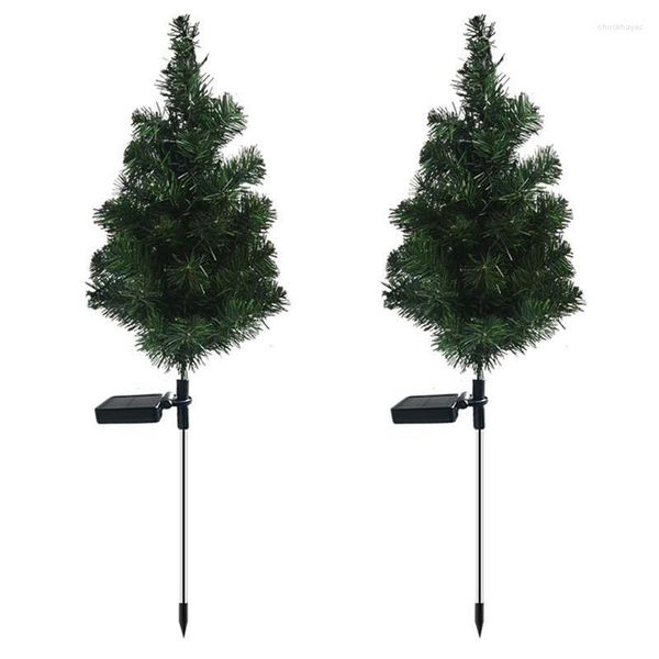 Decoraciones navideñas solares 2 uds luces de estaca vacaciones al aire libre IP65 impermeable LED camino iluminado para