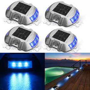 Lámparas solares para cubierta, luz LED para camino de paso, luces de entrada de advertencia de seguridad a prueba de agua para cerca al aire libre, Patio y patio