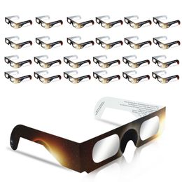 Occhiali per eclissi solare realizzati da una fabbrica riconosciuta AAS, certificati CE ISO, sicuri per la visione diretta del sole (confezione da 25)
