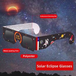 Lunettes d'éclipse solaire lunettes de soleil professionnelles à Film de gradation 3D lunettes de papier Anti-uv extérieures certifiées CEISO nuances sûres 240327