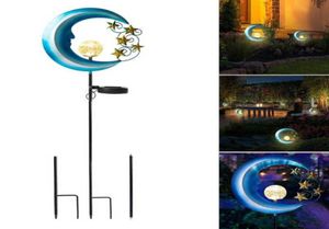 Énergie solaire jardin lumière lune craquelé verre Globe métal lumière solaire lumières jardin voie décorative pour extérieur arrière-cour 7744733