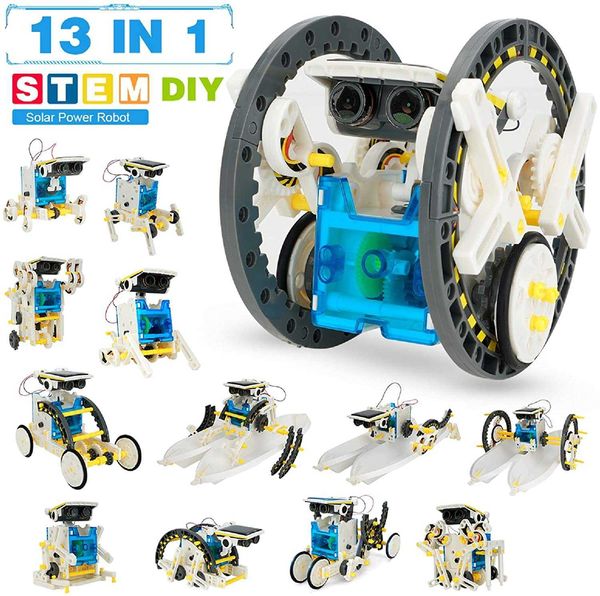 Solar Energy Toys 13 en 1 Kits de robot solar Juguetes educativos Tecnología STEM Aprendizaje Aprendizaje Bloque de naves espaciales Robótica Toy de dinosaurio para niños Regalos