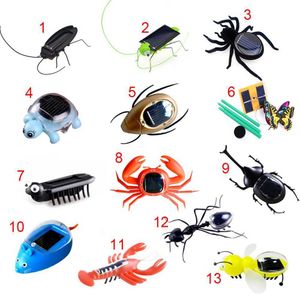 Solar Energy Toys Children Toy Plastic Solar Power Ant Cockroach Spider Tortoise Crab Butterfly Insect Teaching Kid Toy Gift