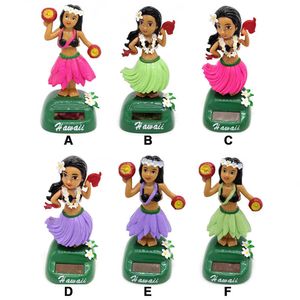 Juguetes de energía solar Energía solar Hawaii Dancing Girl Figuras Toy Shaking Head Dancer Car Dashboard Decoración Adornos para niños Regalo de cumpleaños