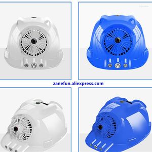 Solar Fan Cap ABS Met Thermomete Compass 3 LED Strong Light 4-Gear12000mAh Outdoor Work Bump Panel Hard Hat