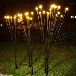 Lucciola solare illumina la luce del fuoco d'artificio del giardino all'aperto che ondeggia impermeabile per la decorazione del percorso del patio del cortile
