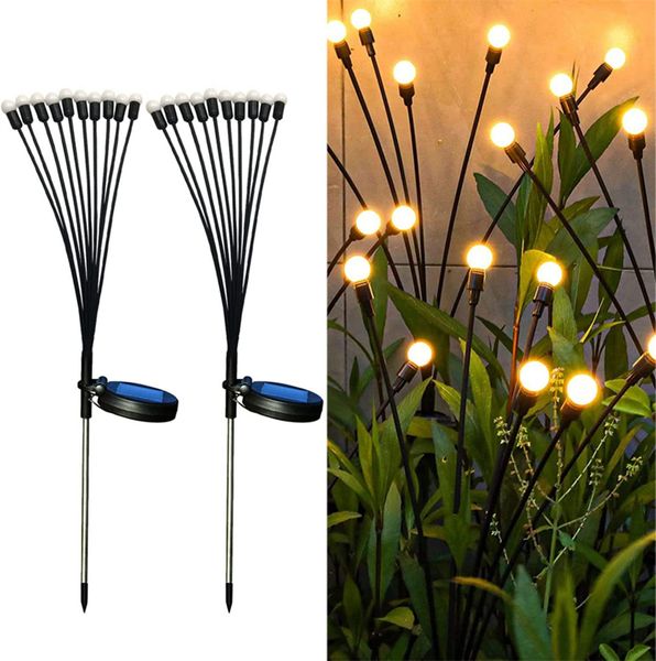 Lumières solaires de luciole, lampes de jardin de lampe de pelouse, lumière se balançant en étoile 6 8 10LED, balancement par le vent, extérieur étanche, lumières décoratives cour patio allée camping