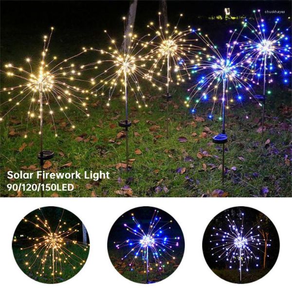 Feu d'artifice solaire 90/120/150 LED Solor extérieur étanche jardin décor lumières chaîne fée éclairage pelouse