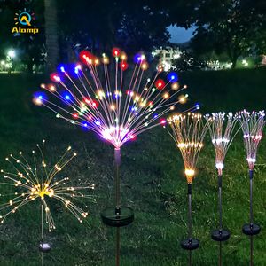 Feu d'artifice solaire guirlande lumineuse 90/120/150 LED 8 modes bricolage fil de cuivre fée lampe étanche LED fleurs arbres jardin pelouse décoration lumière