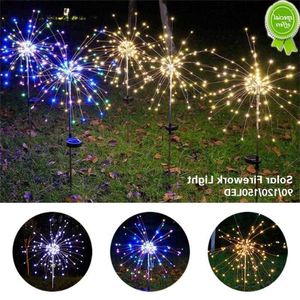 Lampe de feu d'artifice solaire 90/120/150 LED feu d'artifice lumière herbe Globe pissenlit pour jardin pelouse paysage vacances lumières de noël