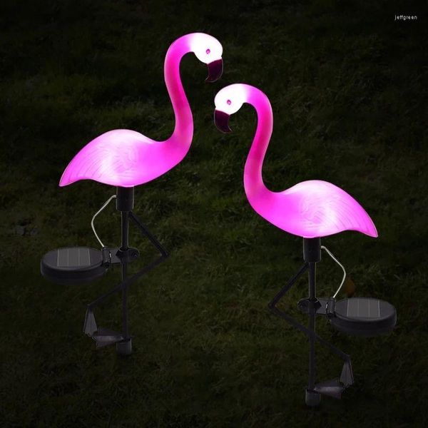Solaire Flamant Rose Lampe Oiseau Led Pelouse Lumière Cour Extérieure Jardin Décoration Étanche Patio Voie Paysage