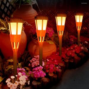 Solar flikkerende vlammen lichten Outdoor Tiki Torches Licht landschap Beveiligingspad Lawn Lampen Spotlights