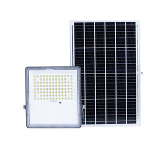 Luces de inundación solares 100W 200W 300W 400W Reflector LED de doble color para exteriores Luz de pared de recarga Lámparas de inundación de jardín de calle de emergencia