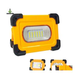 Luces de inundación solares 36Led Cob 30W Reflector solar Iluminación exterior Lámpara de cámara LED 6600Mah Banco de energía recargable por USB Entrega directa Li Dhokz