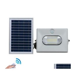 Projecteurs solaires alimentés 50W 100W 150W Lampes de paysage de pelouse de jardin extérieur Étanche Projecteur mural de sécurité Addremote Control D Dhah6